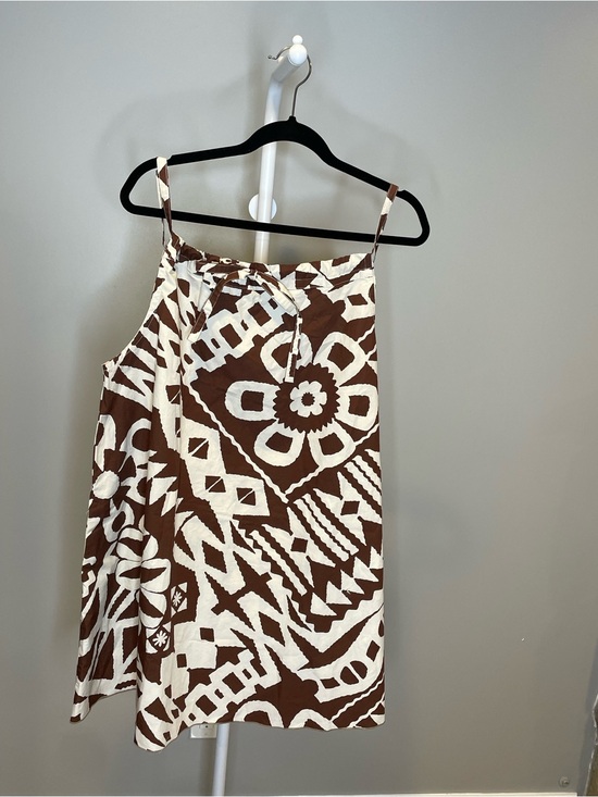 BDG Dresses & Skirts - BDG Brown and White Tribal Print Dress w Adjustable Drawstring Neckline
